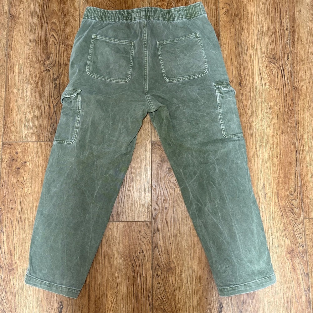 GAP Denim Easy Jean Womens M Olive Green Cargo Pants Relaxed Fit Drawstring - Picture 9 of 11